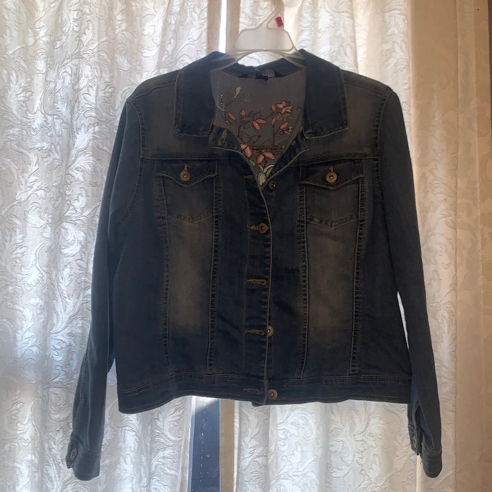 Embroidered jean jacket